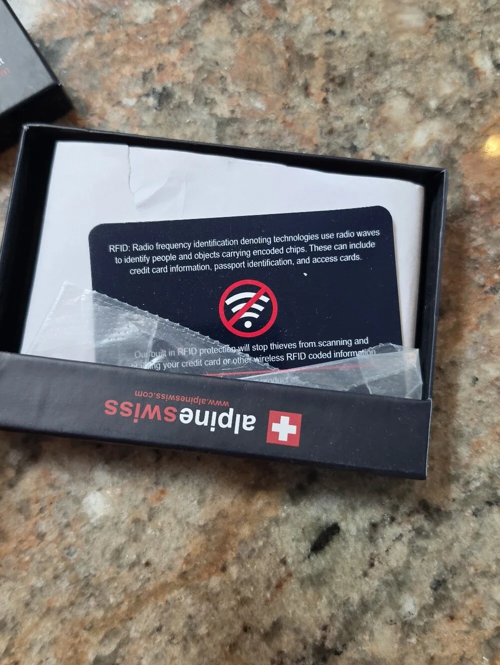 Alpine Swiss Men's RFID Blocking Magnetic Money Clip Wallet — New In Box Brown